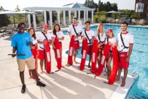 photo of a group of lifeguards at a summer community pool